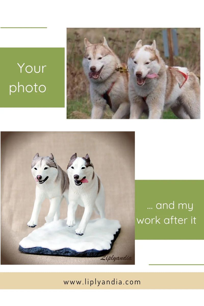 Husky group figurine