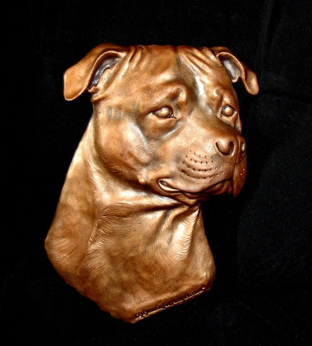 American Staffordshire terrier head relief